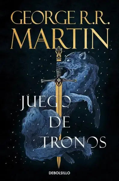 Black wolf on sword epic fantasy book cover, Spanish edition Black wolf on sword epic fantasy book cover, Spanish edition
