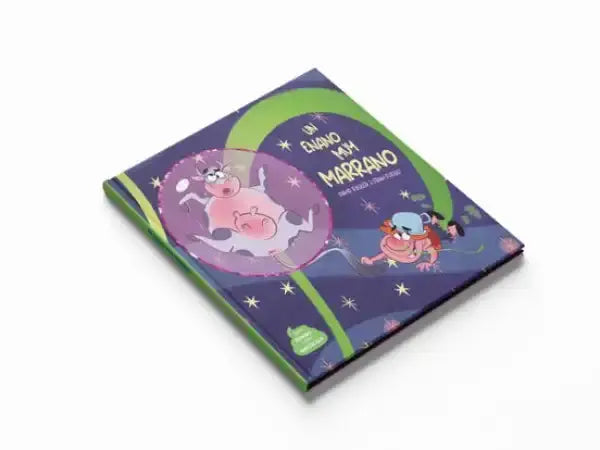 Purple and green childrens book with cartoon pig cover: Un enano muy sucio by David David Fouler Purple and green childrens book with cartoon pig cover: Un enano muy sucio by David David Fouler