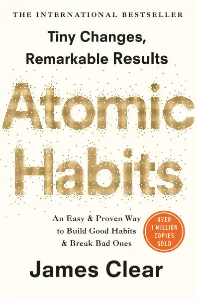 Book cover of Atomic Habits by James Clear, a popular personal development book Book cover of Atomic Habits by James Clear, a popular personal development book