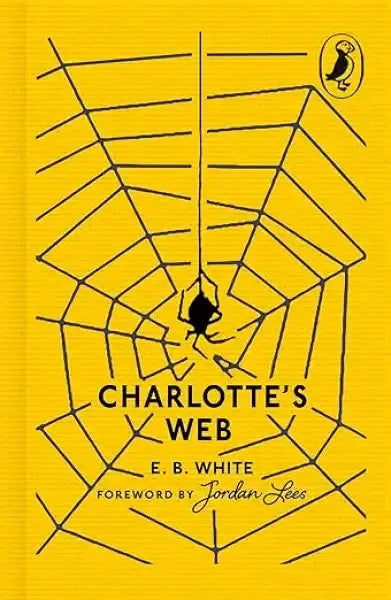 Yellow spider web Charlotte’s Web 85th anniversary clothbound edition cover Yellow spider web Charlotte’s Web 85th anniversary clothbound edition cover