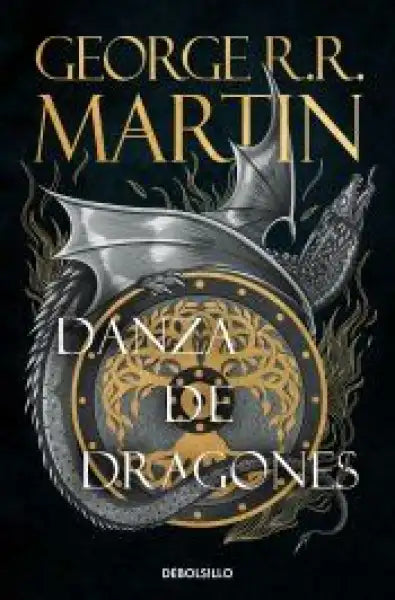 Dragon-themed cover of Danza de Dragones fantasy books in dark scales Dragon-themed cover of Danza de Dragones fantasy books in dark scales