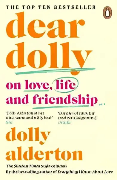 Book cover with orange and pink text for DEAR DOLLY English books collection Book cover with orange and pink text for DEAR DOLLY English books collection