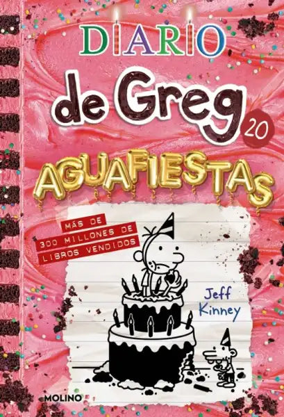 Pink Diary of a Wimpy Kid 20 book cover by Jeff Kinney with cake design Pink Diary of a Wimpy Kid 20 book cover by Jeff Kinney with cake design