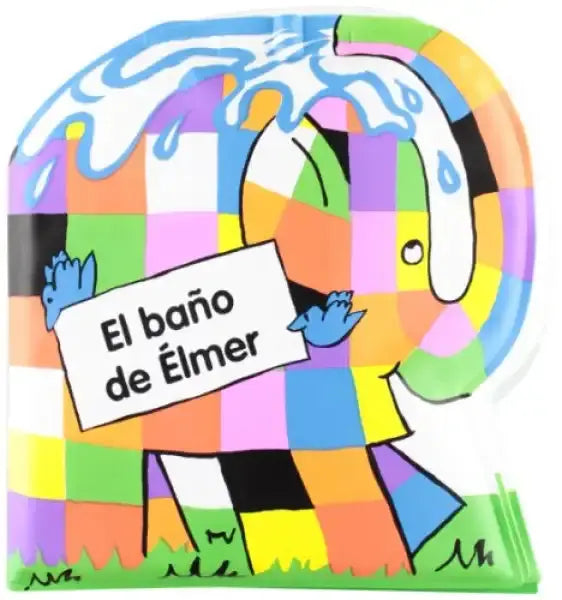Colourful Elmer elephant plush bath toy for bath time fun Colourful Elmer elephant plush bath toy for bath time fun