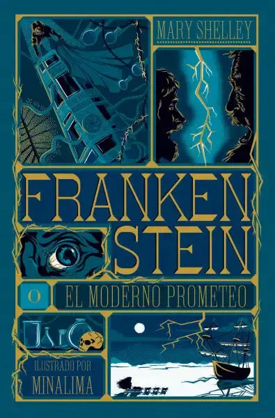 Mary Shelley Frankenstein illustrated edition gothic horror book cover Mary Shelley Frankenstein illustrated edition gothic horror book cover