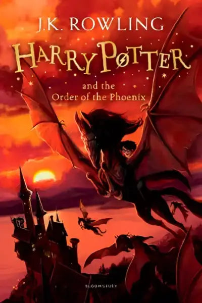 Harry Potter and the Order of the Phoenix book cover featuring dark forces from the Harry Potter series Harry Potter and the Order of the Phoenix book cover featuring dark forces from the Harry Potter series