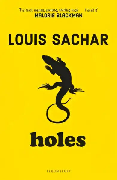 Book cover for Holes by Louis Sachar published by Bloomsbury Publishing showcasing famous books Book cover for Holes by Louis Sachar published by Bloomsbury Publishing showcasing famous books