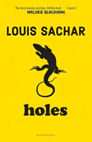Book cover for Holes by Louis Sachar published by Bloomsbury Publishing showcasing famous books Book cover for Holes by Louis Sachar published by Bloomsbury Publishing showcasing famous books