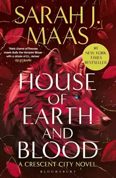 Book cover with a wolf for House of Earth and Blood by Sarah J Maas - English books Book cover with a wolf for House of Earth and Blood by Sarah J Maas - English books