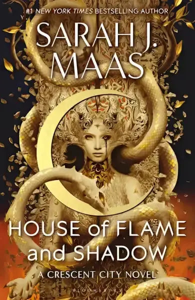 Book cover for House of Flame and Shadow by Sarah J Maas, Crescent City fantasy book Book cover for House of Flame and Shadow by Sarah J Maas, Crescent City fantasy book