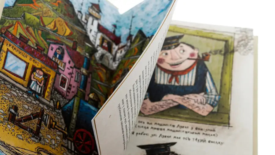 Open illustrated book.