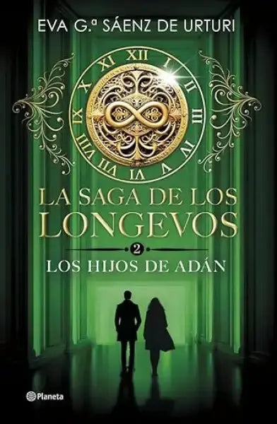 Green leather book cover of Los Hijos de Adán by Eva García Sáenz de Urturi Green leather book cover of Los Hijos de Adán by Eva García Sáenz de Urturi