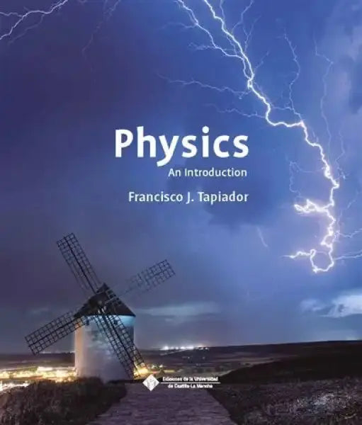 Physics textbook cover by Francisco Javier Tapiador: windmill in lightning sky Physics textbook cover by Francisco Javier Tapiador: windmill in lightning sky
