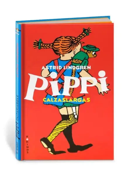 Pippi Longstocking book cover with cartoon girl in yellow pants and green shirt Pippi Longstocking book cover with cartoon girl in yellow pants and green shirt