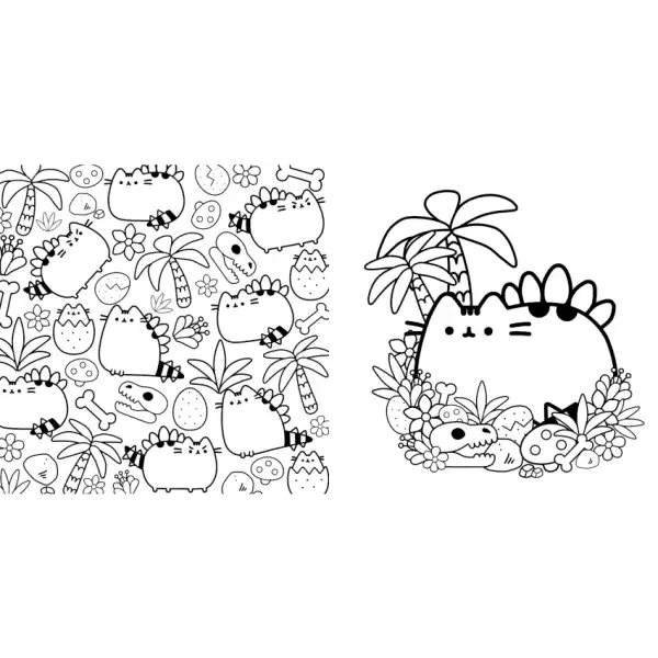 Pusheen Cat Dinosaur Coloring Pages from Pusheen Coloring Book Ukrainian Edition, activity book Pusheen Cat Dinosaur Coloring Pages from Pusheen Coloring Book Ukrainian Edition, activity book