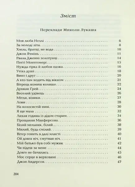 Table of contents page from Robert Burns Selected Poems showcasing Scotland’s national poet Table of contents page from Robert Burns Selected Poems showcasing Scotland’s national poet