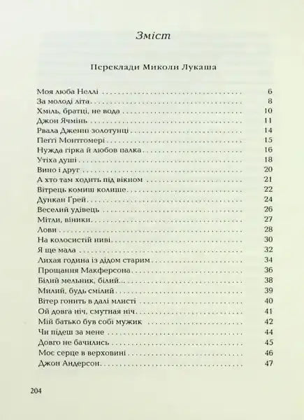 Table of contents page from Robert Burns Selected Poems showcasing Scotland’s national poet Table of contents page from Robert Burns Selected Poems showcasing Scotland’s national poet