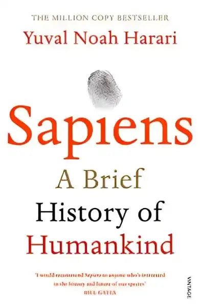 Book cover for Sapiens A Brief History of Humankind by Yuval Noah Harari, a popular English book from Random House Book cover for Sapiens A Brief History of Humankind by Yuval Noah Harari, a popular English book from Random House