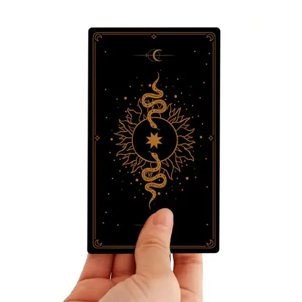Black and gold tarot card from Teaching Tarot Cards Rider-Waite Ukrainian Edition Black and gold tarot card from Teaching Tarot Cards Rider-Waite Ukrainian Edition