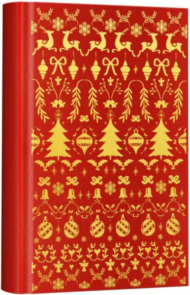 Red Christmas-themed decorative storage box with gold patterns for Ukrainian Edition books Red Christmas-themed decorative storage box with gold patterns for Ukrainian Edition books