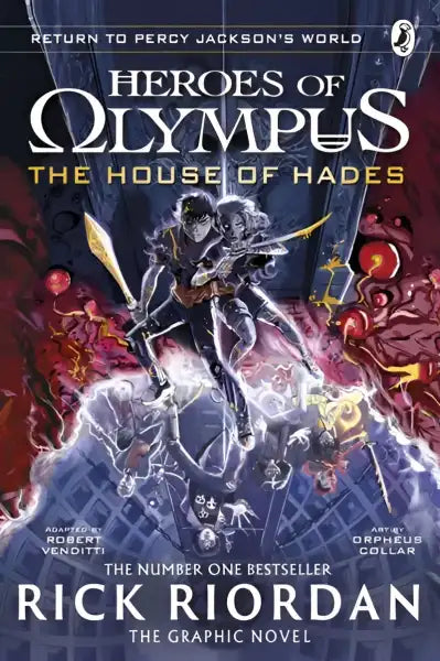 Heroes of Olympus graphic novel from The House of Hades by Rick Riordan showcasing Greek mythology books Heroes of Olympus graphic novel from The House of Hades by Rick Riordan showcasing Greek mythology books