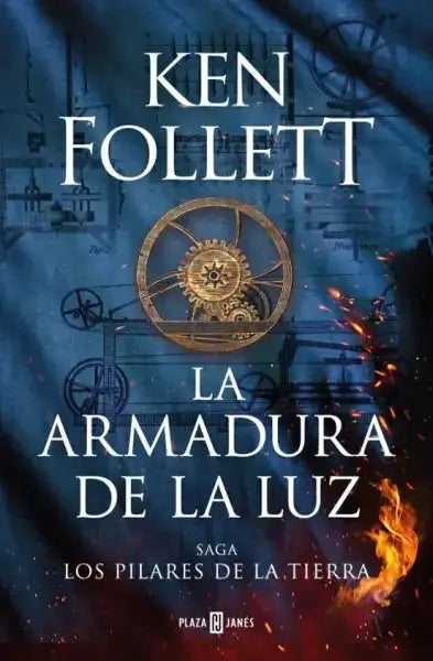 Steampunk gears on dark blue for Ken Follett English books Steampunk gears on dark blue for Ken Follett English books