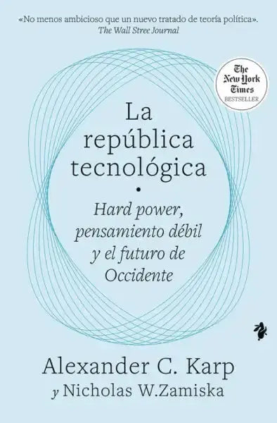 Blue and white Technological Republic book cover with penguin logo Blue and white Technological Republic book cover with penguin logo