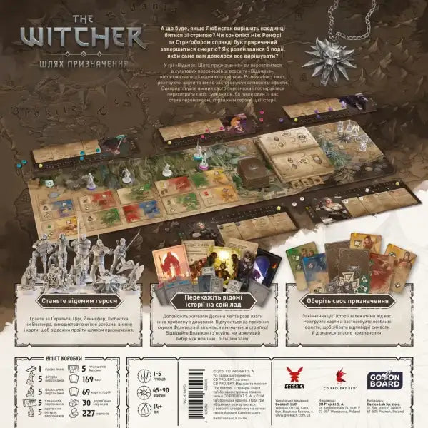 The Witcher: Path of Destiny Deluxe Edition board game map with tokens The Witcher: Path of Destiny Deluxe Edition board game map with tokens