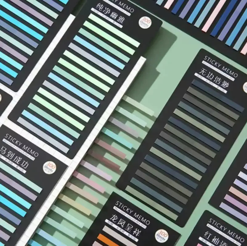 Colorful transparent sticky tabs for books and notes, perfect for organizing and highlighting Colorful transparent sticky tabs for books and notes, perfect for organizing and highlighting