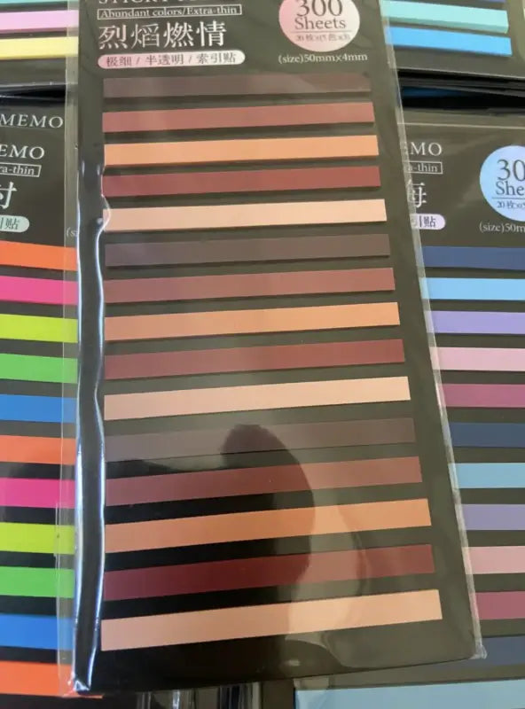 Sticky tabs in earth tones for organizing books and notes, transparent sticky strips Sticky tabs in earth tones for organizing books and notes, transparent sticky strips