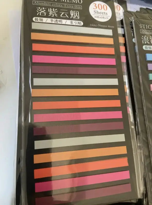 Colorful transparent sticky tabs for books and notes, 300-piece set of sticky tabs Colorful transparent sticky tabs for books and notes, 300-piece set of sticky tabs