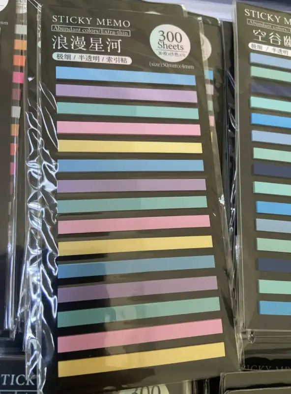Pack of pastel-colored transparent sticky tabs for books and notes, 300 pieces Pack of pastel-colored transparent sticky tabs for books and notes, 300 pieces