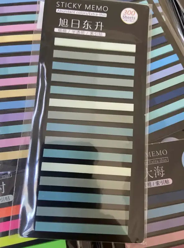 Sticky tabs with gradient color strips, transparent sticky tabs for books and notes Sticky tabs with gradient color strips, transparent sticky tabs for books and notes