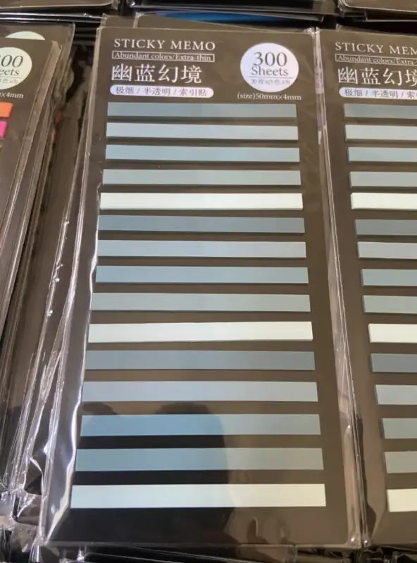 Packaged blue gradient transparent sticky tabs for books and notes, 300 pieces Packaged blue gradient transparent sticky tabs for books and notes, 300 pieces