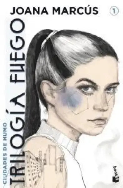 Black and white comic book cover of Trilogía Fuego 1 by Joana Marcus Black and white comic book cover of Trilogía Fuego 1 by Joana Marcus
