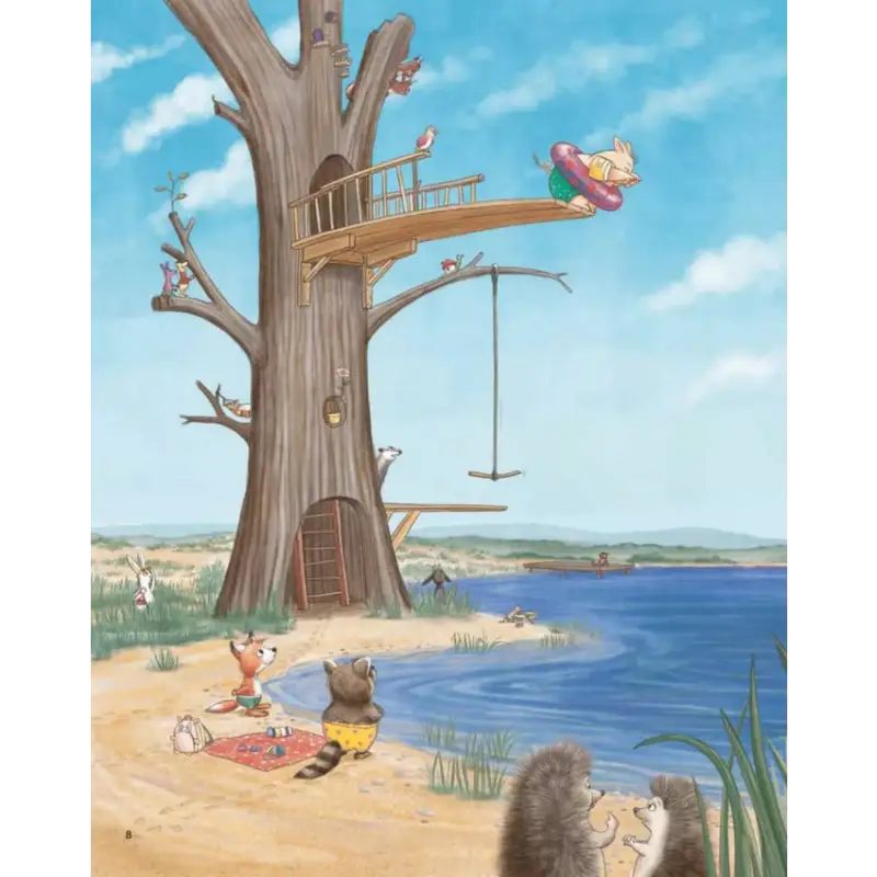 Whimsical treehouse by the water in kids fantasy book When Pigs Fly by Ulla Mersmeyer Whimsical treehouse by the water in kids fantasy book When Pigs Fly by Ulla Mersmeyer