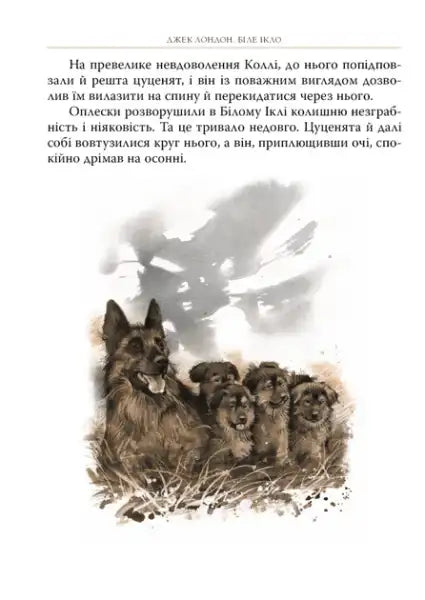 German Shepherd with five puppies from White Fang by Jack London Ukrainian Edition hardcover German Shepherd with five puppies from White Fang by Jack London Ukrainian Edition hardcover