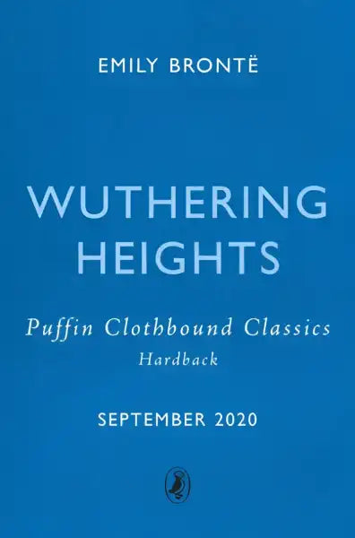 Blue book cover of Wuthering Heights Puffin Clothbound Classics edition Blue book cover of Wuthering Heights Puffin Clothbound Classics edition