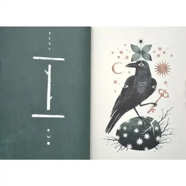 Open book with mystical illustrations from The Testament of the Molfar, inspired by Ukrainian folklore Open book with mystical illustrations from The Testament of the Molfar, inspired by Ukrainian folklore
