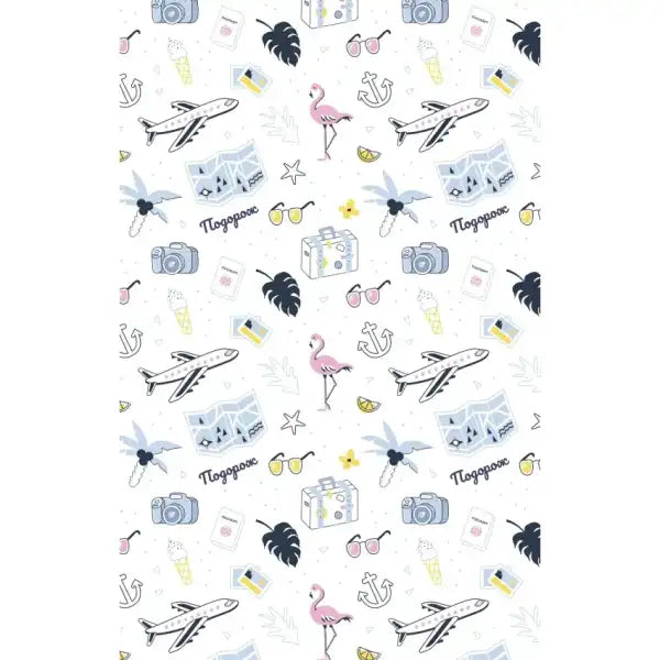 Travel-themed pattern for The F*ck It Diary, a guided journal from English books Travel-themed pattern for The F*ck It Diary, a guided journal from English books