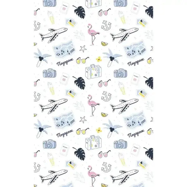 Travel-themed pattern for The F*ck It Diary, a guided journal from English books Travel-themed pattern for The F*ck It Diary, a guided journal from English books