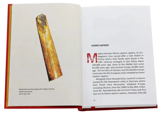 Open book about Homo Sapiens illustrating Ukraine’s rich culture and vibrant Ukrainian tapestry