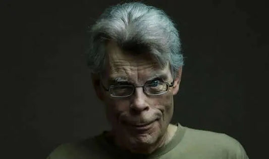 Stephen King portrait in article about how he wrote his bestseller Carrie, a horror classic