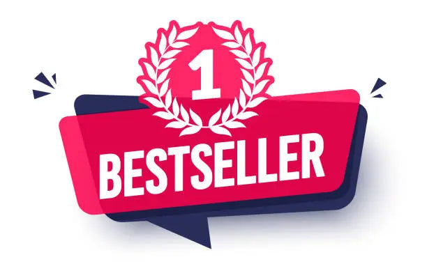 Bestseller badge with laurel wreath in Elizabeth Lim Six Crimson Cranes collection