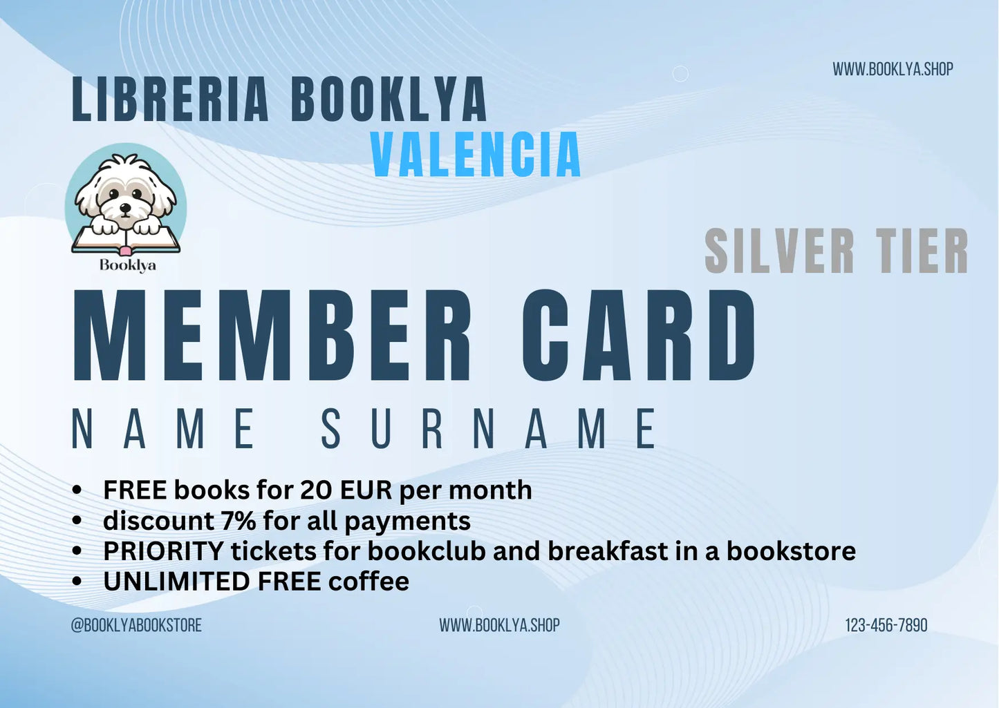 Booklya Membership Card Valencia - BOOKLYA