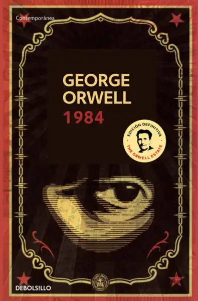 George Orwell’s 1984 Spanish edition book cover with pixelated eye