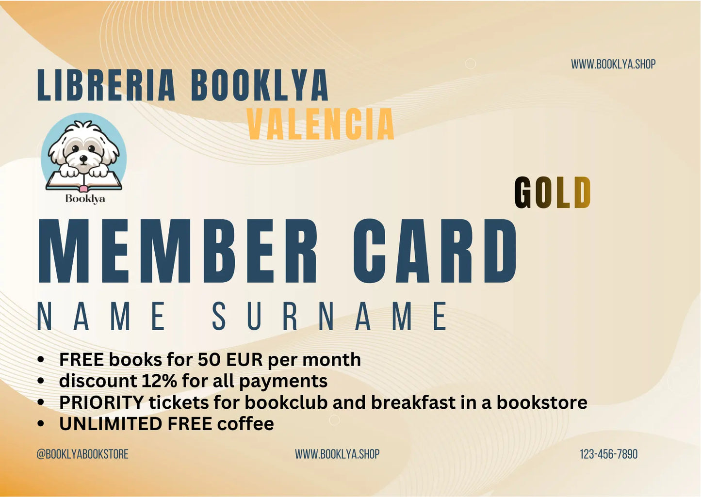 Booklya Membership Card Valencia - BOOKLYA