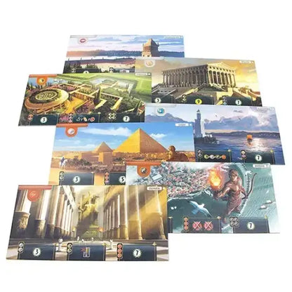 7 Wonders Second Edition board game: six ancient civilization boards with card drafting artwork