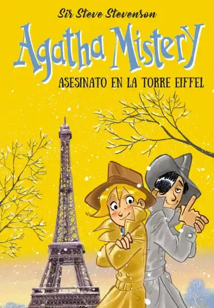 Agatha Mistery 4: Murder at Eiffel Tower snowy book cover illustration