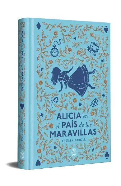 Light blue hardcover of Alicia en el país de las maravillas by Lewis Carroll